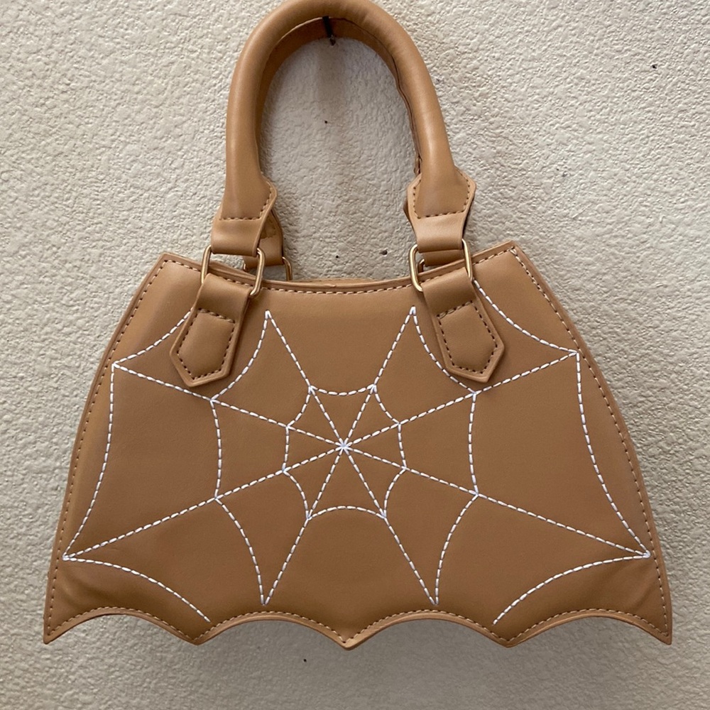 NWOT Tan Spiderweb Crossbody